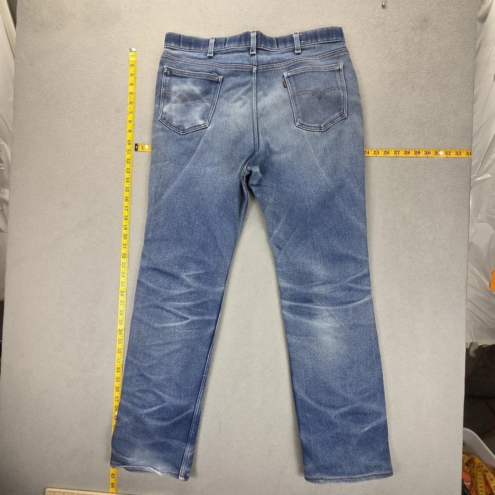 VTG Levis Jeans Mens Blue Skosh Made in USA 80s Straight Stretch Fits 36x32‎